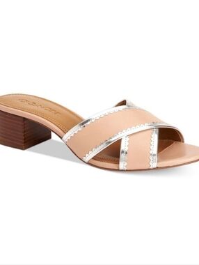 Rare Size 11 Coach Women's Murielle slide sandals in beechwood and silver